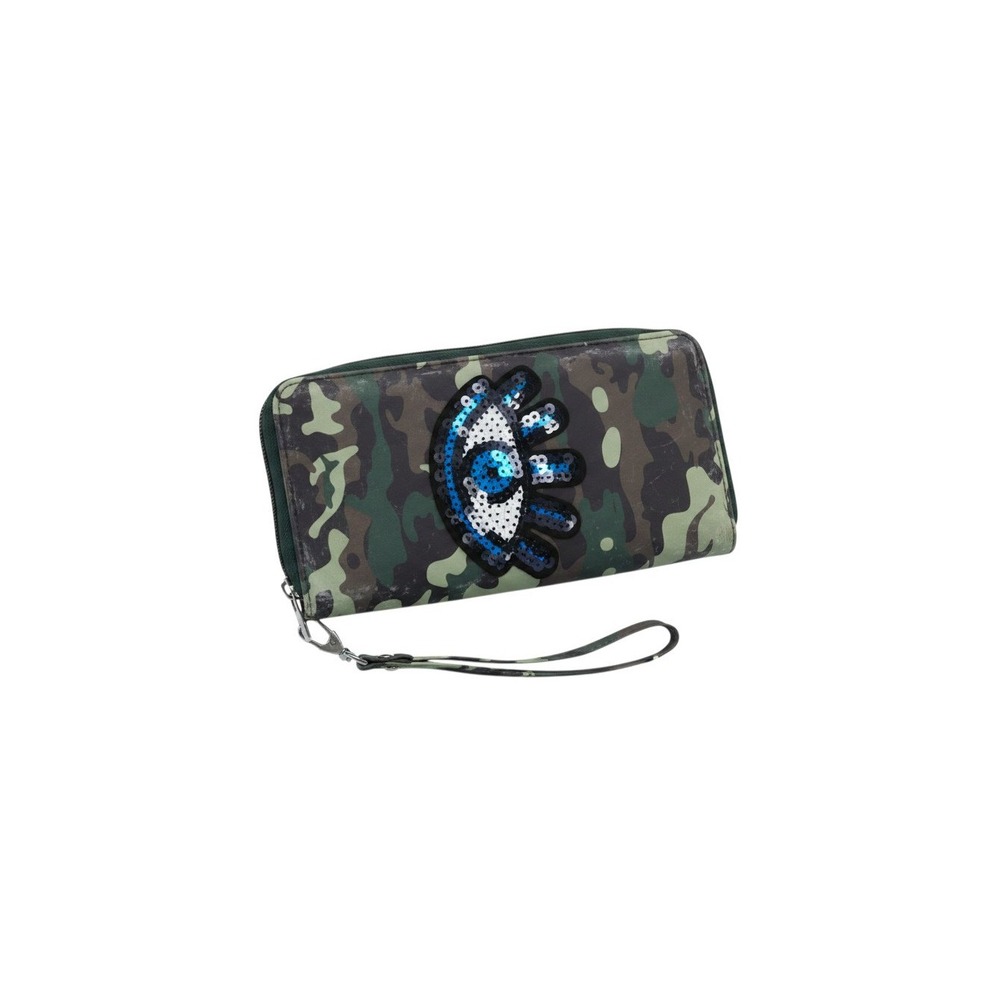 Claire's Wristlet Wallet Girls OS Green Camo NEW Sequin Evil Eye Phone Case